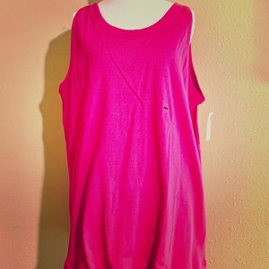 NWT Bright Pink Avenue Ribbed Tank Top Size 26 28